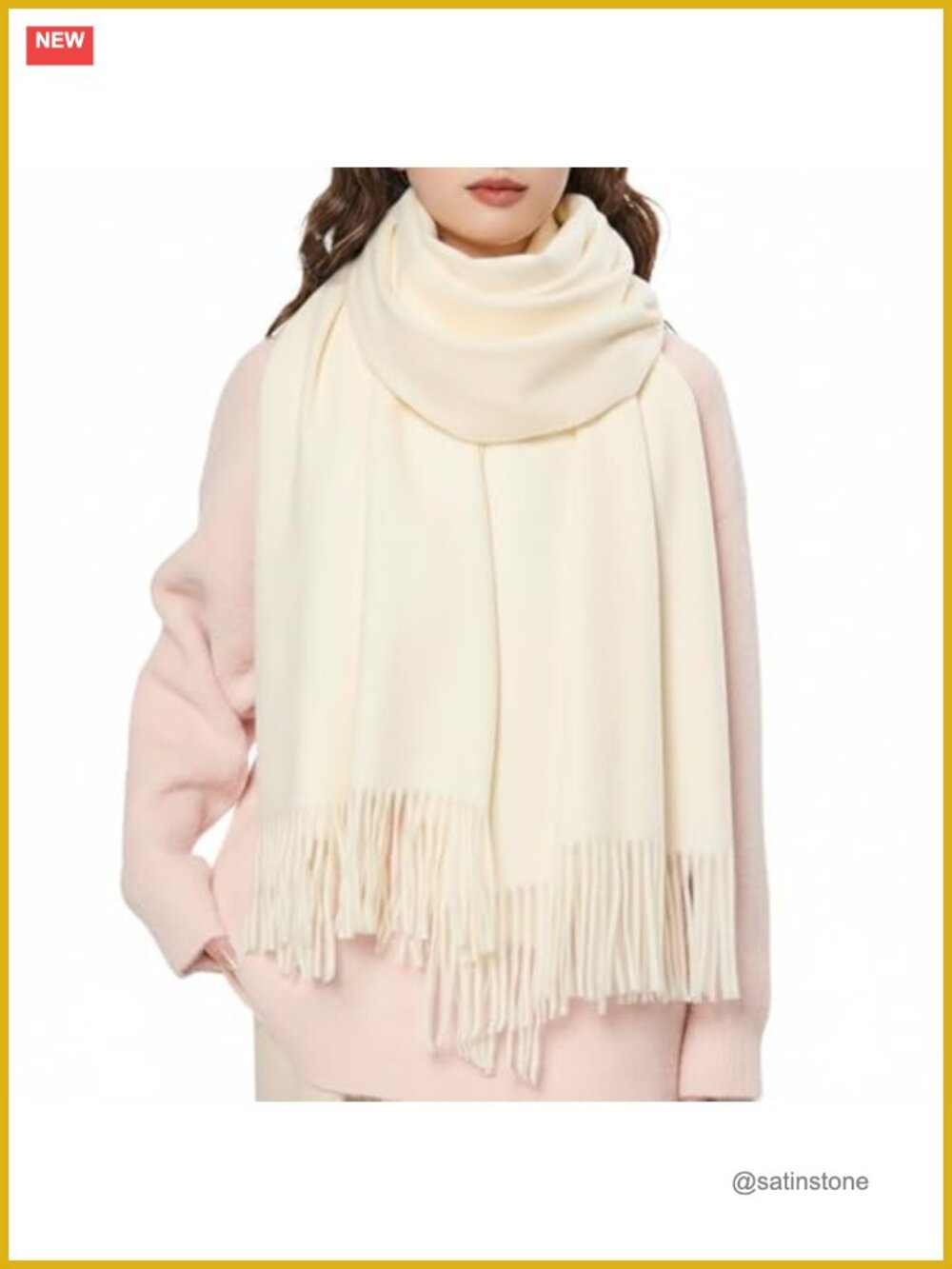 Oversized Winter Scarf Shawl Wrap for Women Men, Acrylic Viscose Blend,